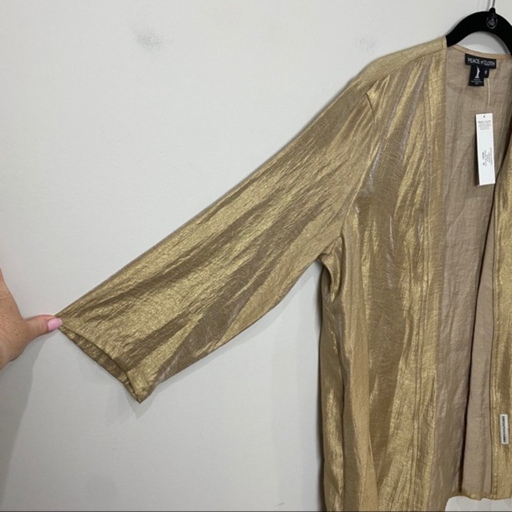 New Peace Of Cloth Celeste Open Front Jacket Small S - Picture 5 of 11